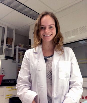 undergrad in lab coat