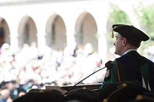 wrighton speaking at commencement