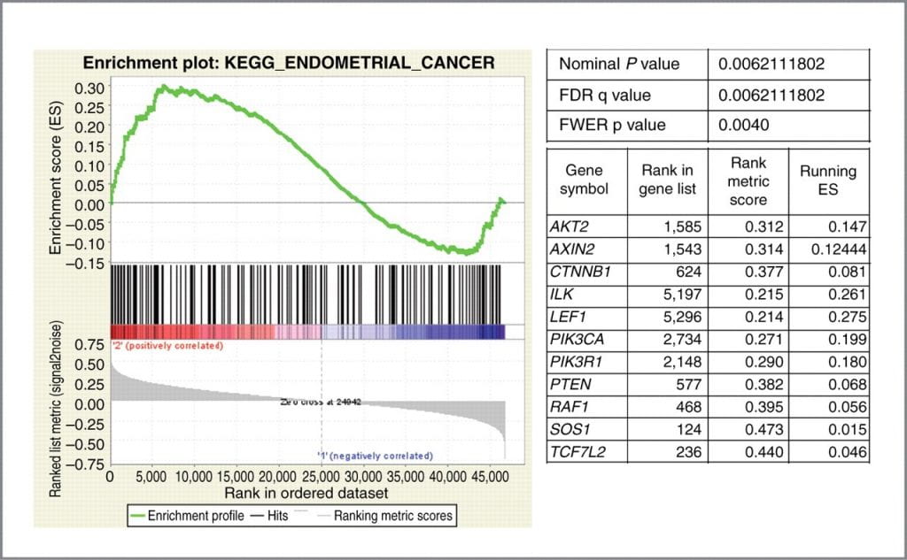 graph of enrichment plot: KEGG Endometrial cancer
